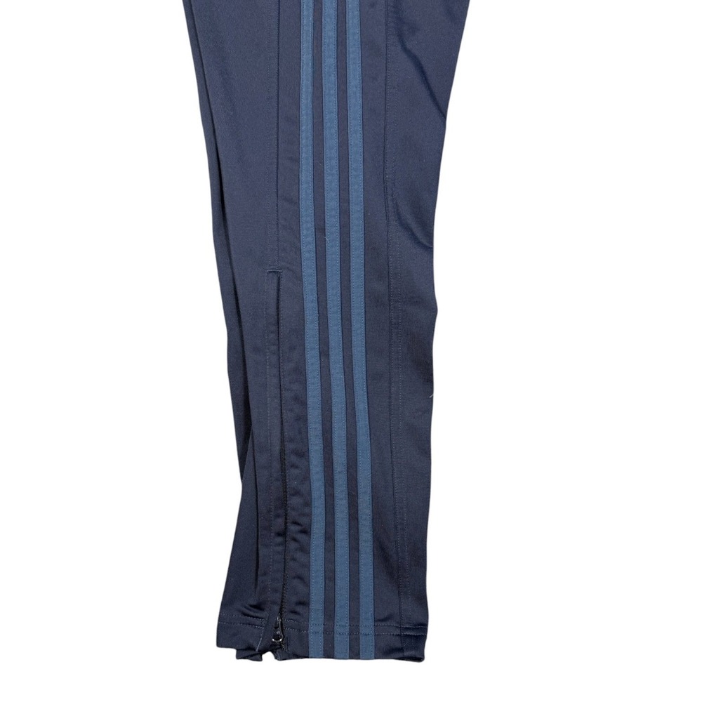 Adidas Track Pants Mens Medium Navy Blue Primegreen 3-Stripe Ankle Zip Joggers - Picture 11 of 12